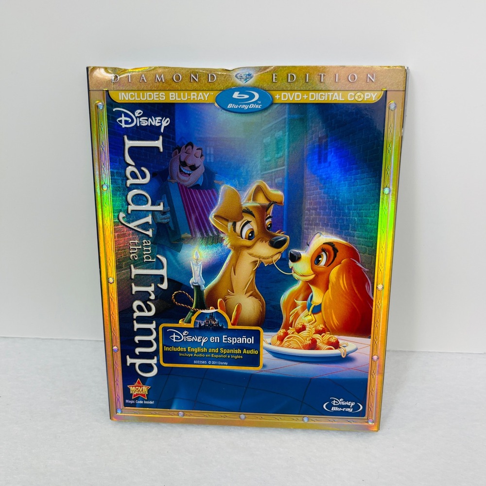 Disney Lady and the Tramp Diamond Edition Blu-ray‎ DVD Digital Combo Slipcover